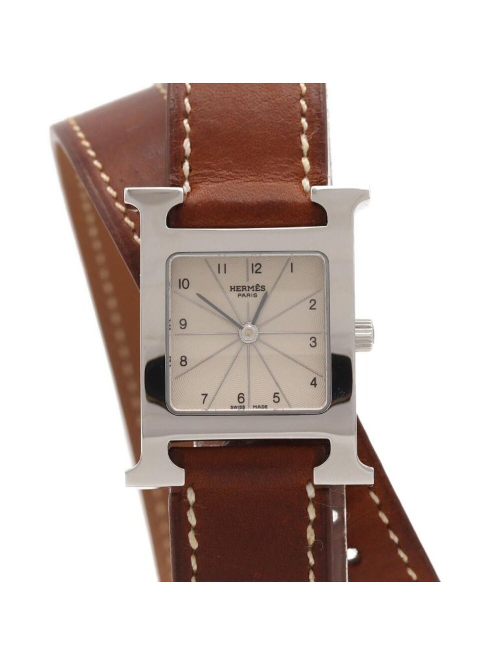 Hermes H Watch Double Tour SS Quartz